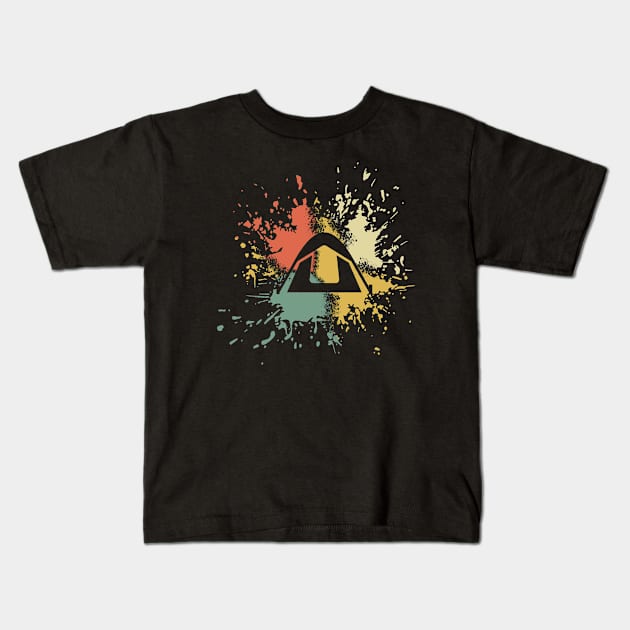 CAMPING INK SPLASH Kids T-Shirt by ONSTROPHE DESIGNS